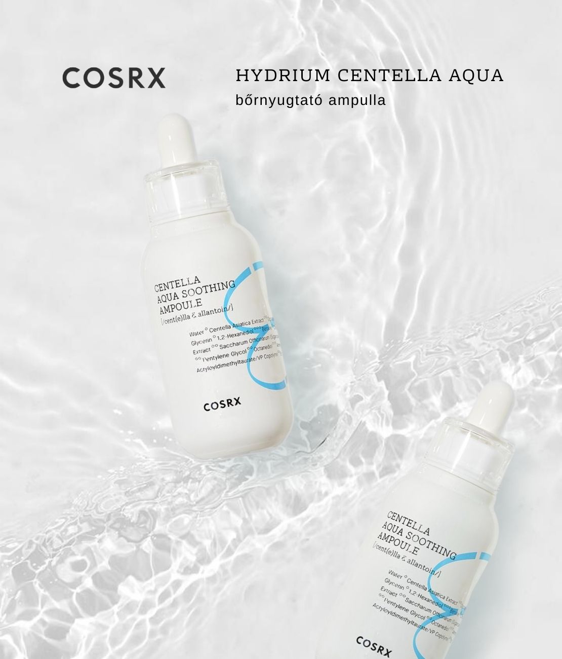 COSRX-Hydrium-Centella-Aqua-bornyugtato-ampulla-leiras
